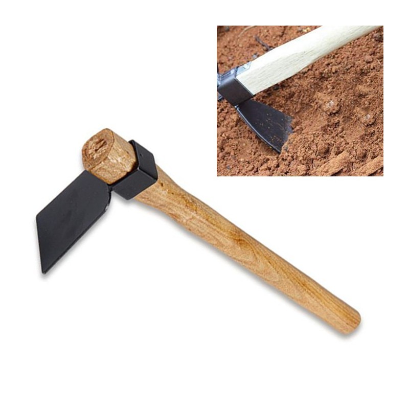 Zappetta zappa con manico legno 36 cm orto giardino testa in acciaio attrezzo