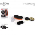 Set completo Lucida Scarpe Nero in pelle Pulizia Calzature Uomo Donna spazzole