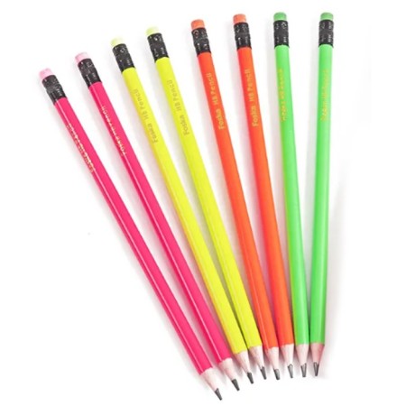 96x Matite HB gommino disegno grafite mina scuola ufficio temperate bambini fluo