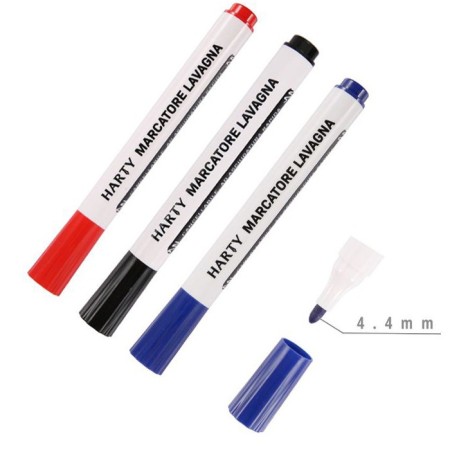 10 Pennarelli per Lavagna bianca, marcatore cancellabile colore Rosso Nero Blu