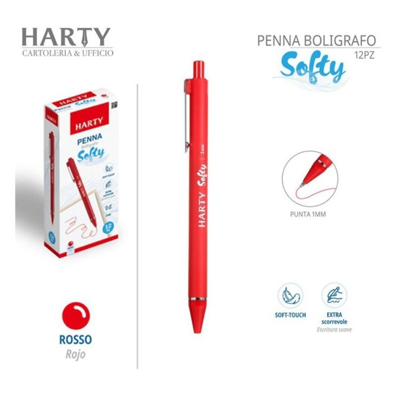 Harty 12 pz Penne con punte da 1 mm penna a sfera Rosso/Nero/Blu sc...