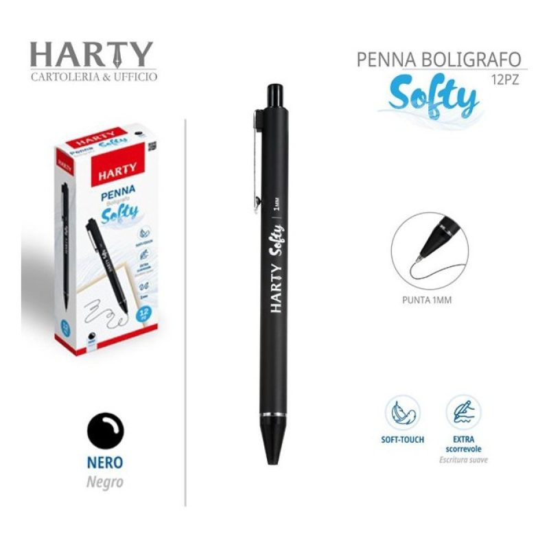 Harty 12 pz Penne con punte da 1 mm penna a sfera Rosso/Nero/Blu sc...