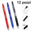 Penne a sfera box da 12 px punta da 1 mm colori Rosso/Nero/Blu scuola ufficio