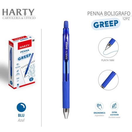 Penne a sfera box da 12 px punta da 1 mm colori Rosso/Nero/Blu scuola ufficio