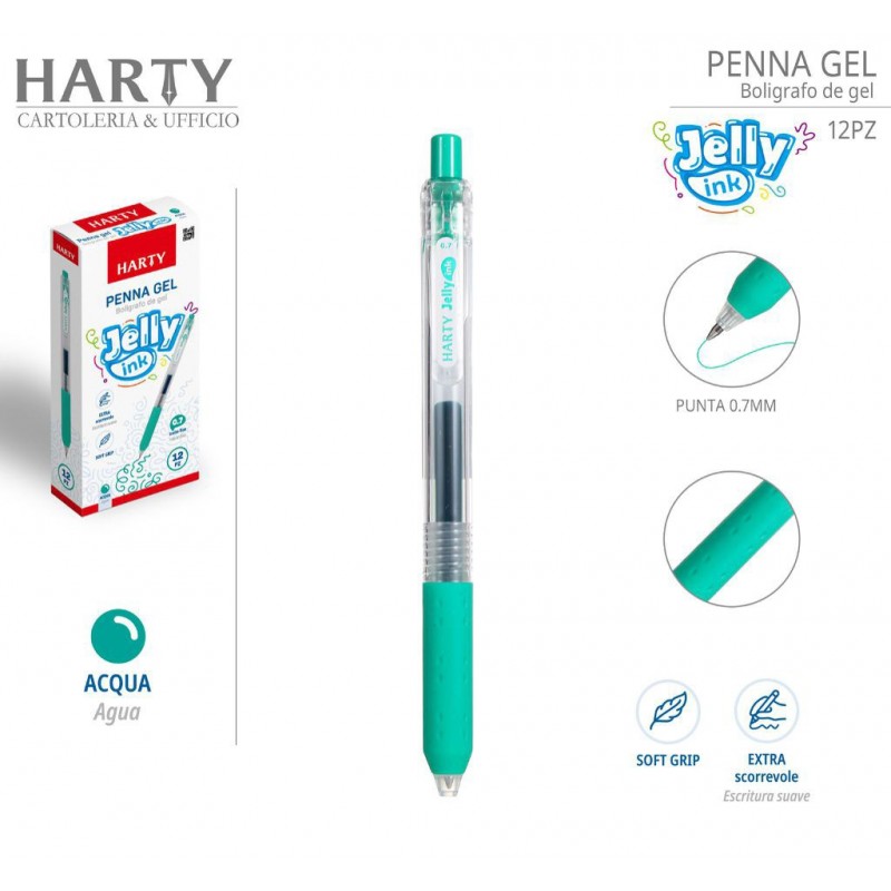 Harty 12x Penne Gel con Punta Media 0,7 mm a scomparsa vari colori ...