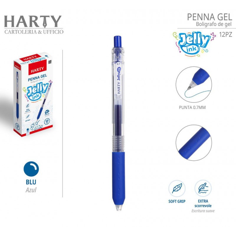 Harty 12x Penne Gel con Punta Media 0,7 mm a scomparsa vari colori ...