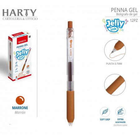 12x Penne Gel con Punta Media 0,7 mm a scomparsa vari colori disponibili