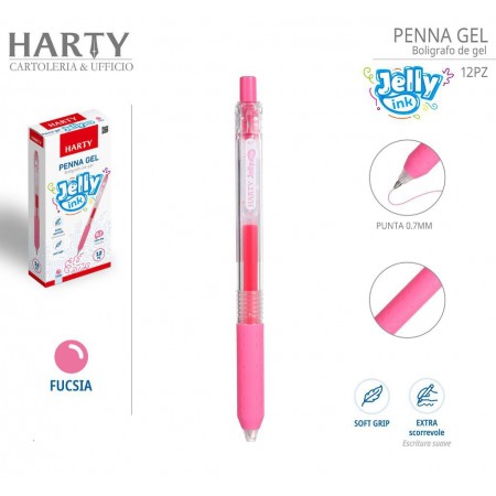 12x Penne Gel con Punta Media 0,7 mm a scomparsa vari colori disponibili