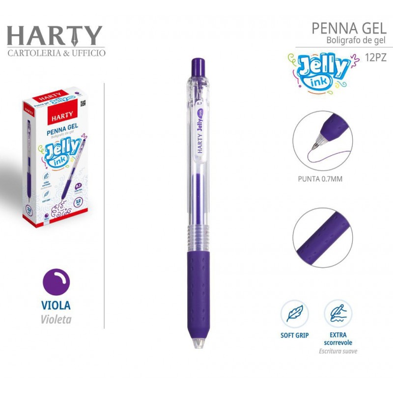 Harty 12x Penne Gel con Punta Media 0,7 mm a scomparsa vari colori ...