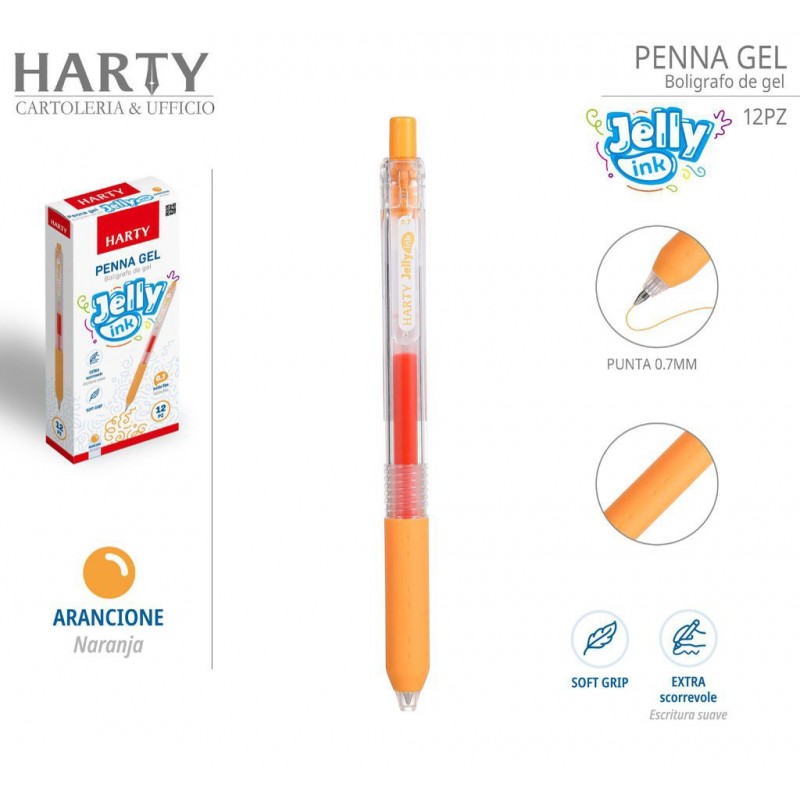 Harty 12x Penne Gel con Punta Media 0,7 mm a scomparsa vari colori ...