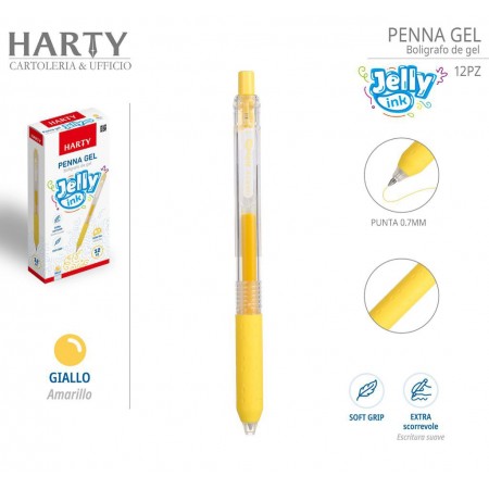 12x Penne Gel con Punta Media 0,7 mm a scomparsa vari colori disponibili