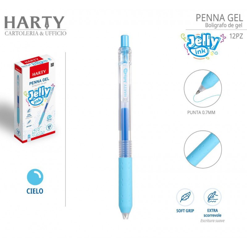 Harty 12x Penne Gel con Punta Media 0,7 mm a scomparsa vari colori ...