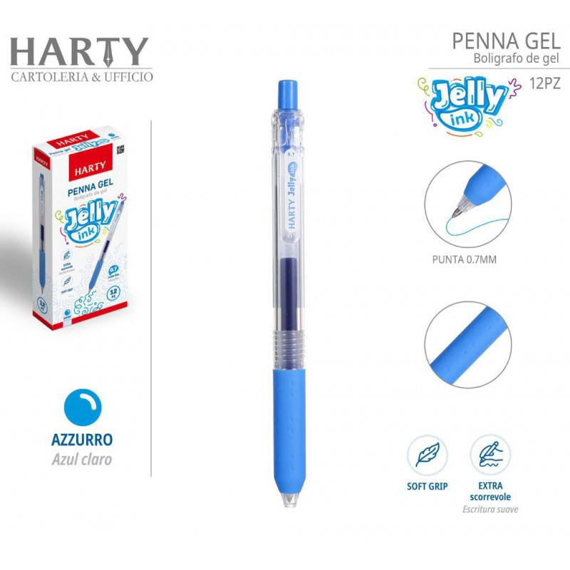 Harty 12x Penne Gel con Punta Media 0,7 mm a scomparsa vari colori ...