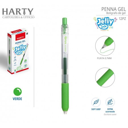 12x Penne Gel con Punta Media 0,7 mm a scomparsa vari colori disponibili