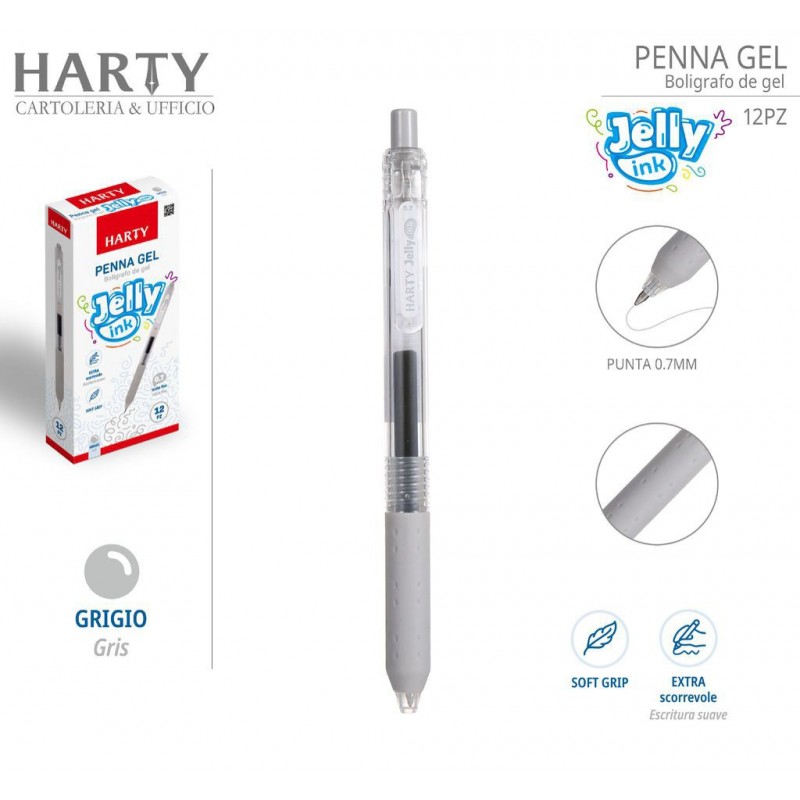Harty 12x Penne Gel con Punta Media 0,7 mm a scomparsa vari colori ...