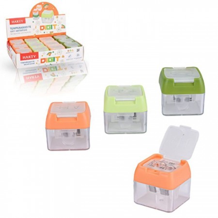 Temperamatite 2 Fori Con Serbatoio Temperino Contenitore Scuola Ufficio 12pcs