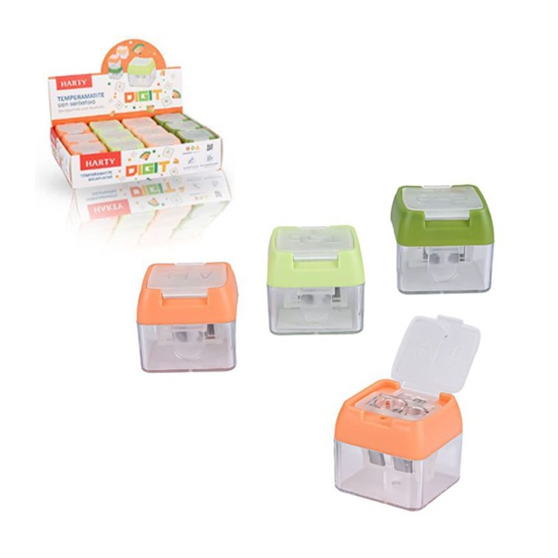 Temperamatite 2 Fori Con Serbatoio Temperino Contenitore Scuola Ufficio 12pcs