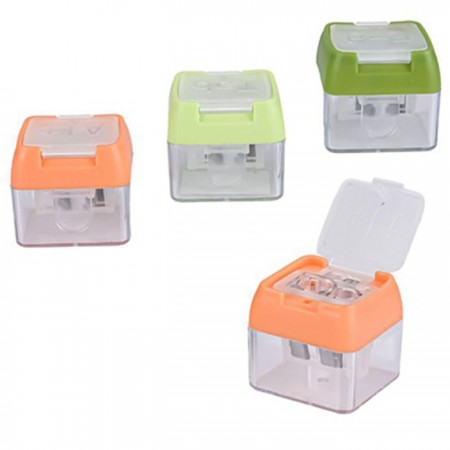 Temperamatite 2 Fori Con Serbatoio Temperino Contenitore Scuola Ufficio 12pcs