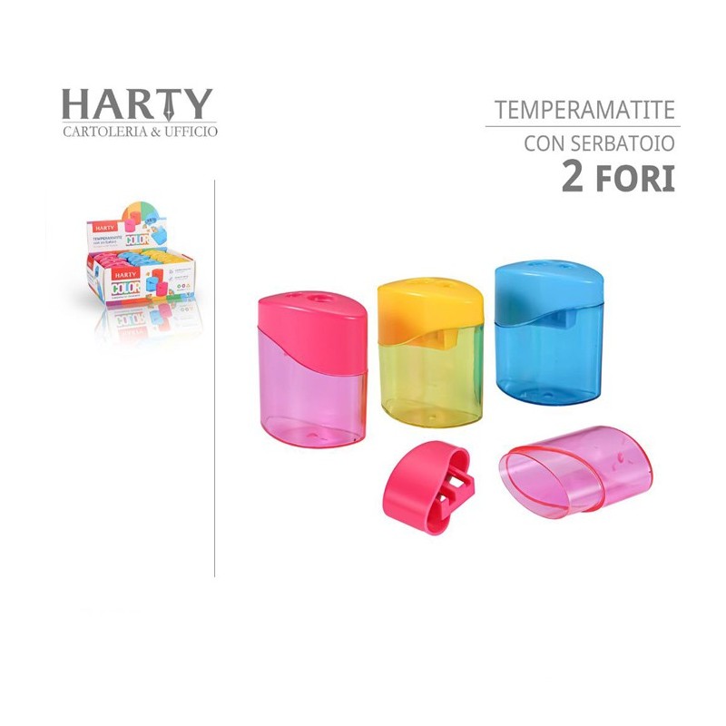 Set 4 Temperamatite Manuali A Doppio Foro - Trasparenti E Colorati Per Bambini E Ufficio - 2
