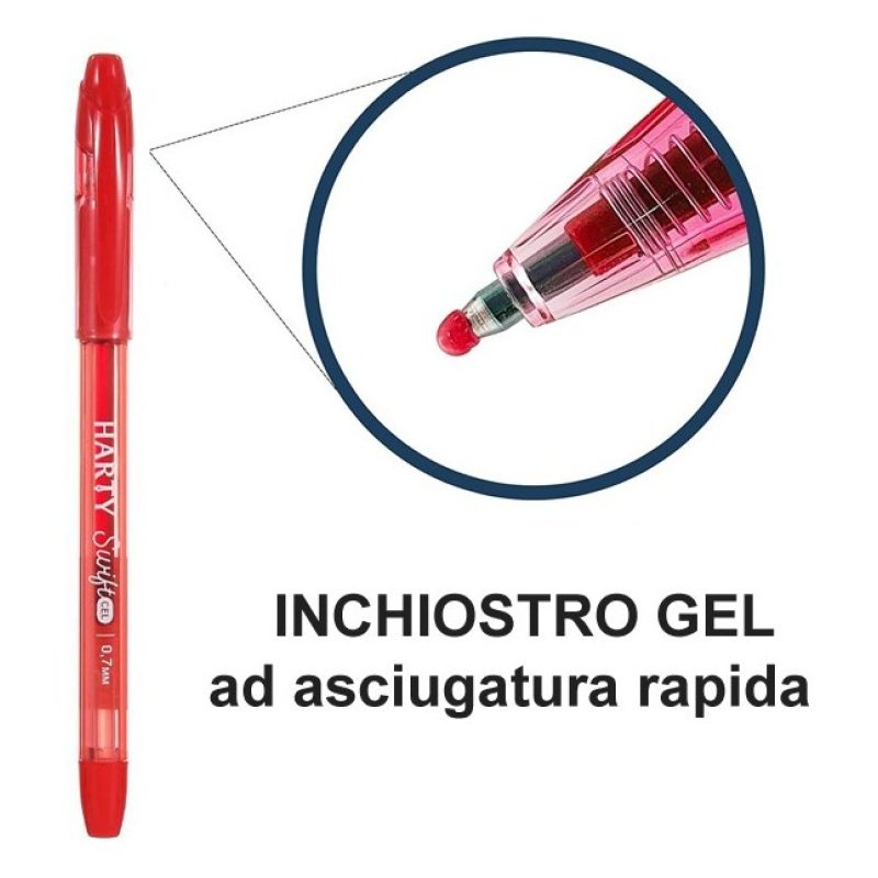 Harty Penne a sfera box 12pz Inchiostro Gel punta da 0,7 mm colori ...