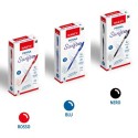 Penne a sfera box 12pz Inchiostro Gel punta da 0,7 mm colori Rosso/Nero/Blu