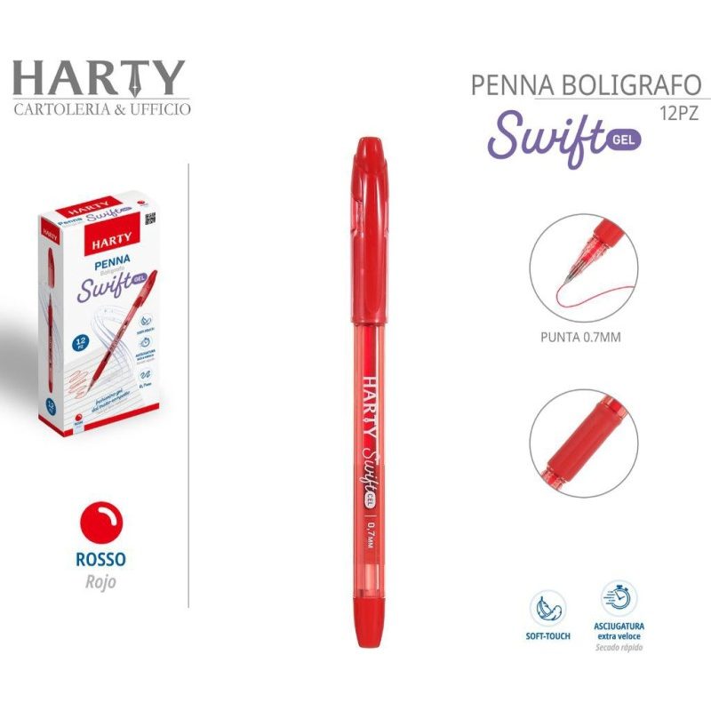 Harty Penne a sfera box 12pz Inchiostro Gel punta da 0,7 mm colori ...