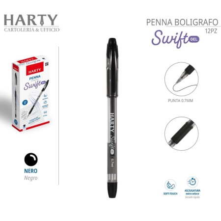 Penne a sfera box 12pz Inchiostro Gel punta da 0,7 mm colori Rosso/Nero/Blu