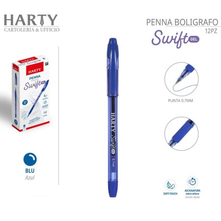 Penne a sfera box 12pz Inchiostro Gel punta da 0,7 mm colori Rosso/Nero/Blu