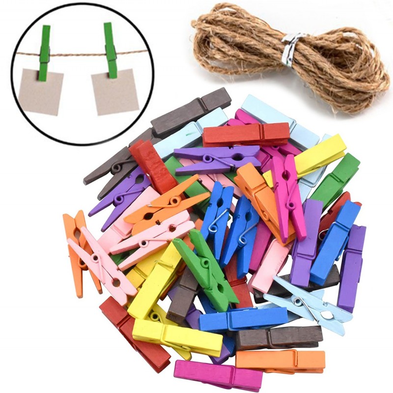 240 pz mollette legno appendi foto da 3.5 cm mollettine decorazione portafoto