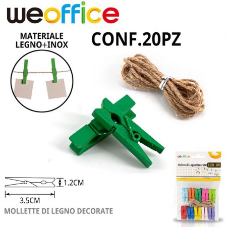 240 pz mollette legno appendi foto da 3.5 cm mollettine decorazione portafoto