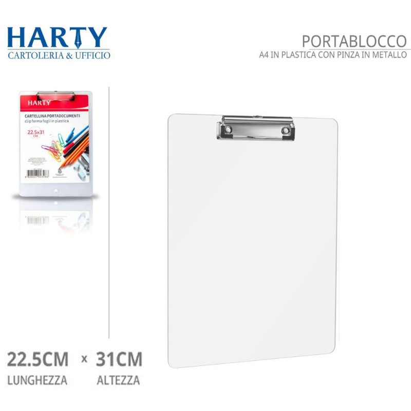 Harty 2x Cartella portablocco con molla clip in metallo in plastica...