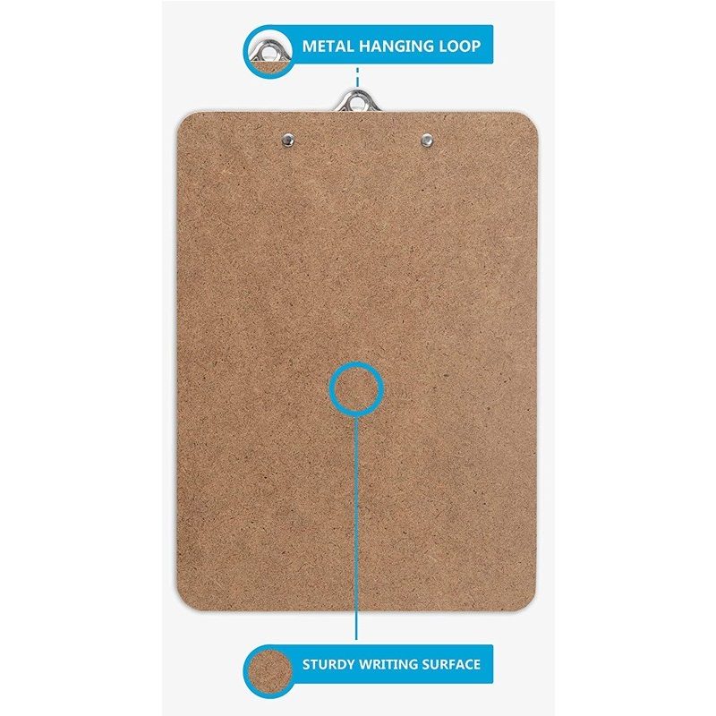 Harty Cartella portablocco A4 2pz con molla clip in metallo in legn...