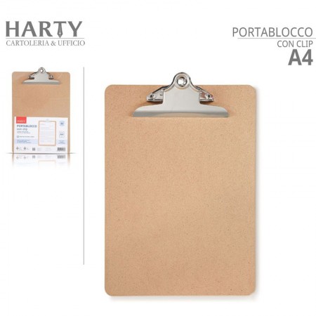 Cartella portablocco A4 2pz con molla clip in metallo in legno meeting scuola