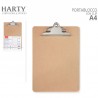 Harty Cartella portablocco A4 2pz con molla clip in metallo in legn...