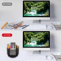 Portaoggetti da scrivania in metallo traforato con 5 scomparti portapenne desk