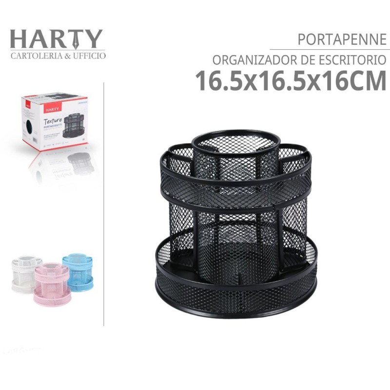 Harty Portaoggetti da scrivania in metallo traforato con 7 scompart...