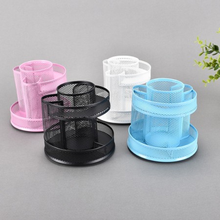 Portaoggetti da scrivania in metallo traforato con 7 scomparti portapenne desk