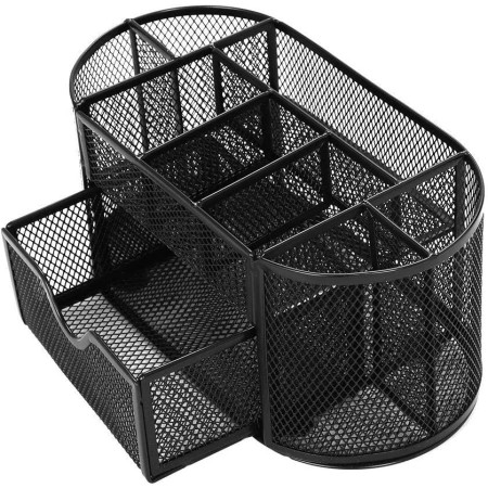 Portapenne portaoggetti da scrivania in metallo traforato con 5 scomparti desk