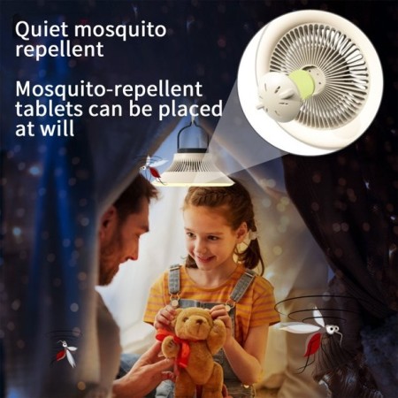Ventilatore da Campeggio con Lampada LED ricaricabile portatile da esterno