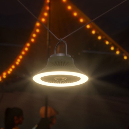 Ventilatore da Campeggio con Lampada LED ricaricabile portatile da esterno