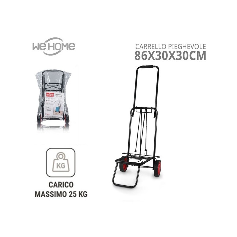 Carrello Portapacchi Pieghevole Portatutto Portata 25Kg / 50kg  2 Ruote in GOMMA