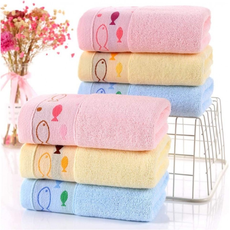 Set 12 pz  Asciugamani da bagno in cotone colorati Ospite 75x35 cm viso albergo