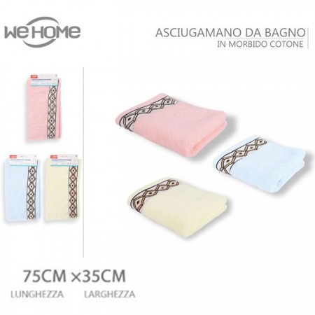 Set Asciugamani cotone colorato morbido viso 75x35 cm 12 PEZZI ospite bagno