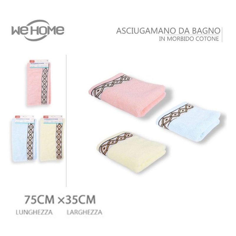 WeHome Set Asciugamani cotone colorato morbido viso 75x35 cm 12 PEZ...