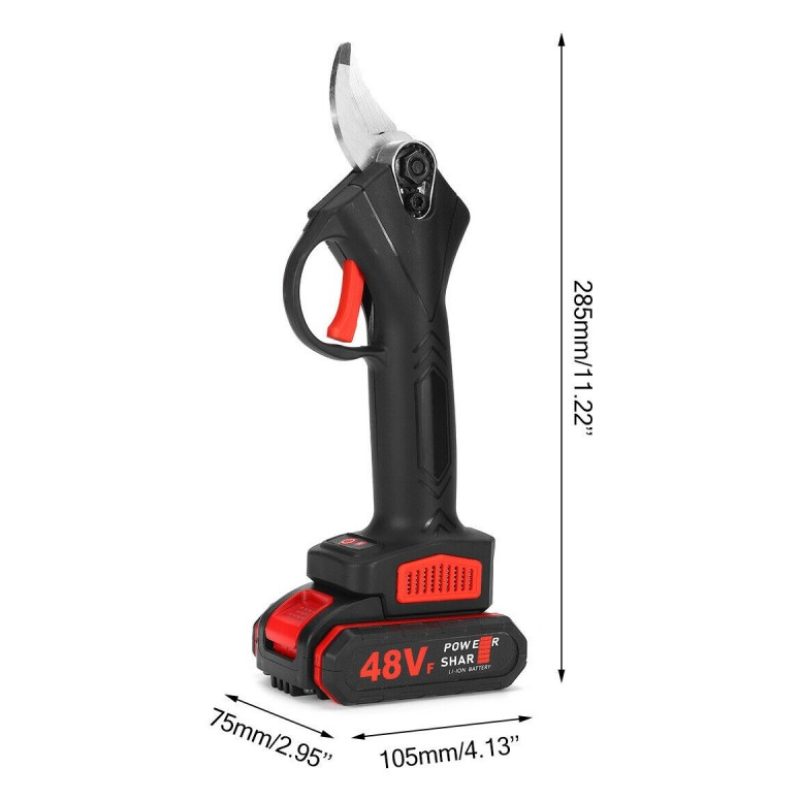 Hongu Forbici potatura cesoie 2x Batteria 48 cordless taglio 30mm p...