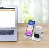 Unico Base Di Ricarica wireless caricabatterie QI 3In1per Apple Wat...