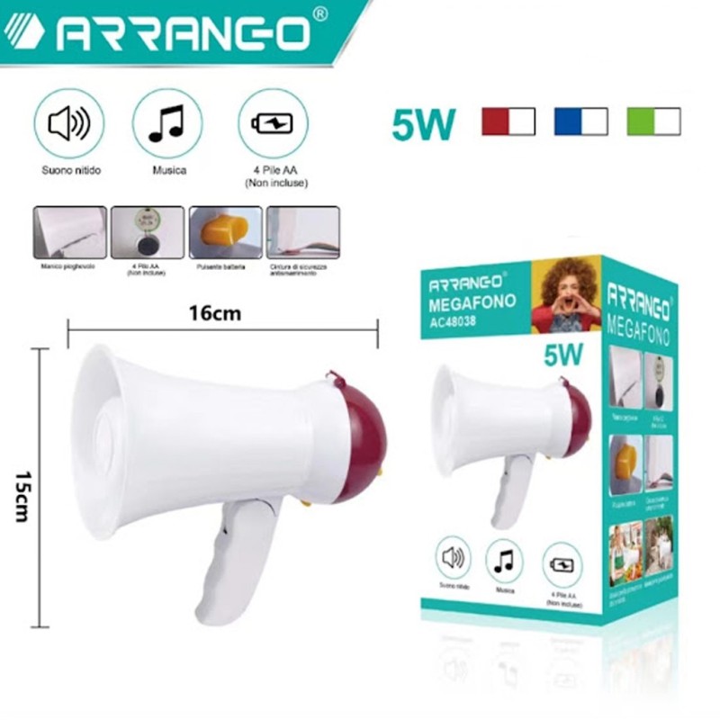 ARRANGO Megafono portatile altoparlante mini amplificatore voce a b...