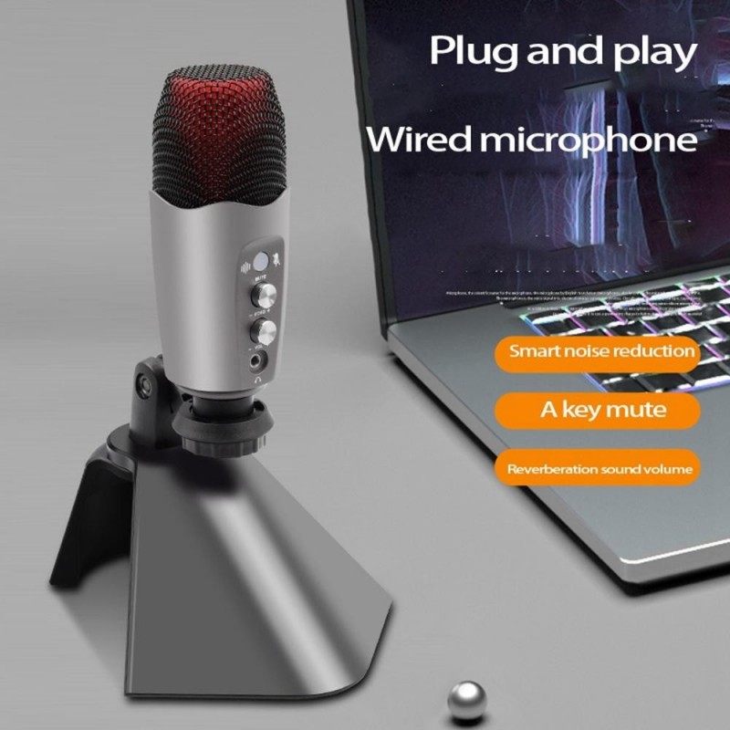 Andowl Microfono Condensatore professionale Plug&Play jack 3.5 da S...