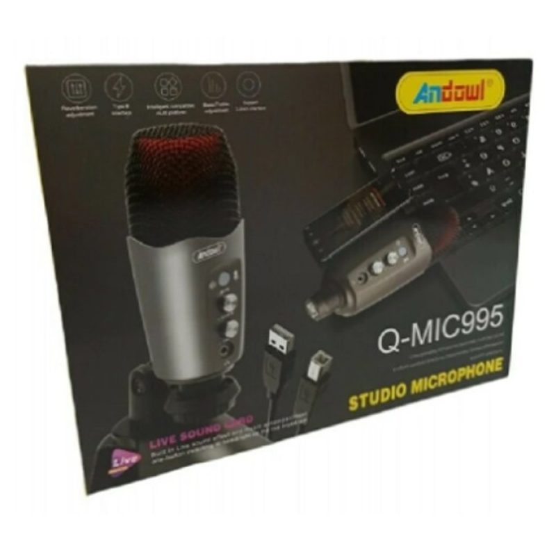 Andowl Microfono Condensatore professionale Plug&Play jack 3.5 da S...