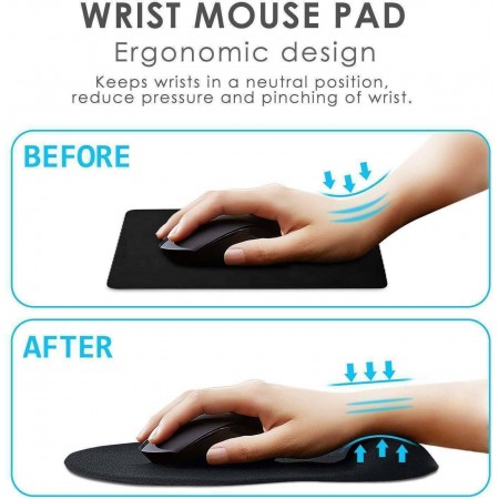 Mouse Pad Tappetino Desing Ergonomico Morbido Poggia-Polso in GEL colore casuale